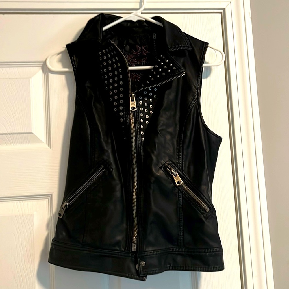Studded leather vest